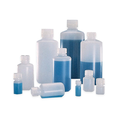 11738. FRASCO POLIETILENO ALTA DENSIDAD 60ML TIPO BOSTON BOCA ANGOSTA C/TAPA DE POLIPROPILENO PAQUETE C/5 PIEZAS - NALGENE