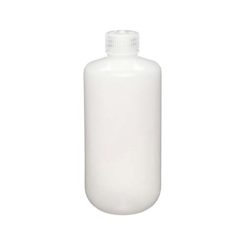 13645. FRASCO DE POLIETILENO ALTA DENSIDAD 1LT TRANSPARENTE TIPO BOSTON BOCA ANGOSTA C/TAPA DE POLIPROPILENO, NO ESTERIL PAQUETE C/2 PIEZAS - NALGENE