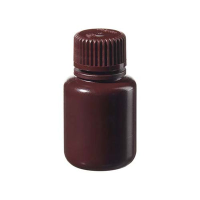 12842. FRASCO POLIETILENO ALTA DENSIDAD 125ML AMBAR BOCA ANGOSTA C/TAPA DE POLIPROPILENO PAQUETE C/5 PIEZAS - NALGENE