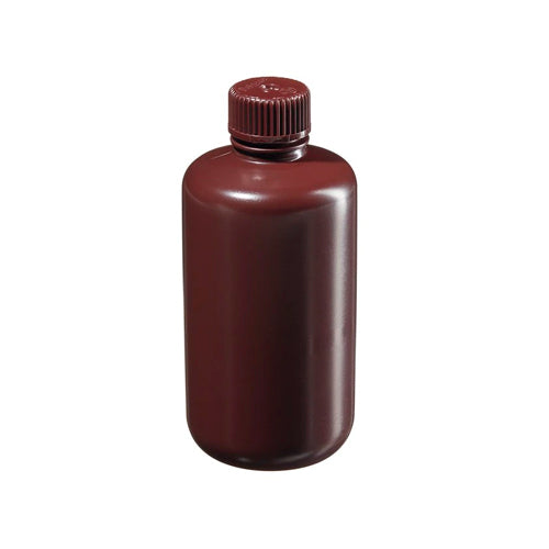 11087. FRASCO POLIETILENO ALTA DENSIDAD 250ML AMBAR BOCA ANGOSTA C/TAPA DE POLIPROPILENO PAQUETE C/2 PIEZAS - NALGENE