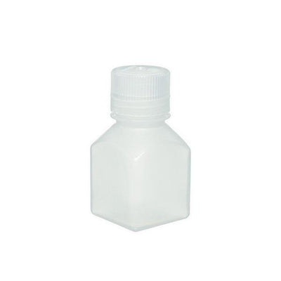 1594. FRASCO DE POLIPROPILENO 60ML CUADRADO BOCA ANGOSTA, GRADUADO C/TAPON DE ROSCA PP, NO ESTERIL PAQUETE C/5 PIEZAS NALGENE