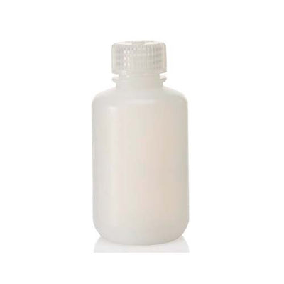 13658. FRASCO DE POLIETILENO ALTA DENSIDAD 125ML CLARO BOCA ANGOSTA C/TAPON DE ROSCA DE POLIPROPILENO, NO ESTERIL PAQUETE C/10 PIEZAS - NALGENE
