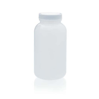 17378. FRASCO POLIETILENO ALTA DENSIDAD 473ML (16OZ) NATURAL BOCA ANCHA REDONDO C/TAPON DE ROSCA PAQUETE C/3 PIEZAS - WHEATON