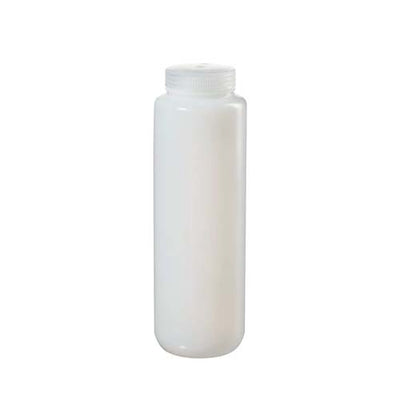 12843. FRASCO POLIETILENO ALTA DENSIDAD 1LT TRANSPARENTE BOCA ANCHA C/TAPON DE ROSCA POLIPROPILENO NALGENE