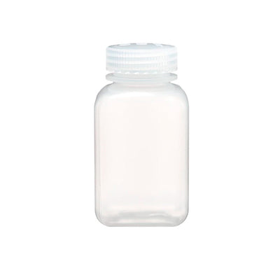 12238. FRASCO POLIPROPILENO 250ML TRANSPARENTE CUADRADO BOCA ANCHA PAQUETE C/2 PIEZAS NALGENE