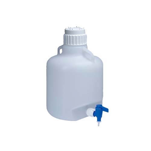 13720. GARRAFON (BIDON) DE POLIETILENO BAJA DENSIDAD 10LT BLANCO C/LLAVE Y TAPON DE ROSCA - NALGENE