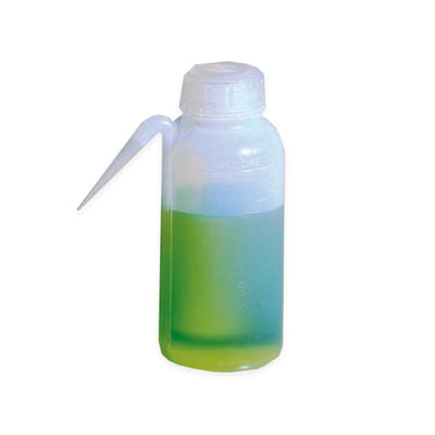 11107. PIZETA (FRASCO LAVADOR) 250ML BOCA ANCHA SALIDA LATERAL C/TAPA NATURAL LDPE C/2 NALGENE
