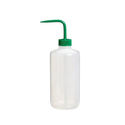 1465. PIZETA (FRASCO LAVADOR) 500ML BOCA ANGOSTA SALIDA SUPERIOR C/TAPA VERDE, LDPE NALGENE