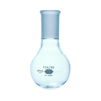 5648. MATRAZ DE EBULLICION DE VIDRIO 1LT FORMA REDONDA UNION ESMERILADA 24/40 - KIMAX