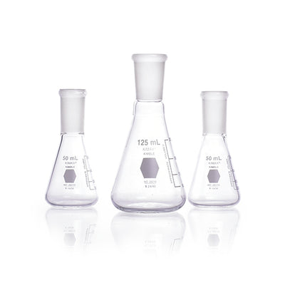 11568.MATRAZ ERLENMEYER DE VIDRIO 250ML UNION ESMERILADA 24/40 - KIMAX