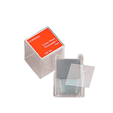 3299. CUBREOBJETOS 25X25MM DE VIDRIO CUADRADOS (2 CAJITAS C/200 PIEZAS) CORNING