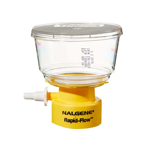 13682. FILTRO PARTE SUPERIOR DE FRASCO ESTERIL 150ML, 45MM, MEMBRANA ACETATO DE CELULOSA SIN SURFACTANTE (SFCA) 50MM, 0.2UM NALGENE