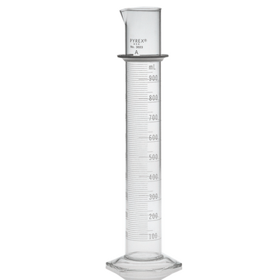2623. PROBETA (MEDIDA CILINDRICA) DE VIDRIO 500ML CLASE A GRADUADA DOBLE ESCALA - PYREX