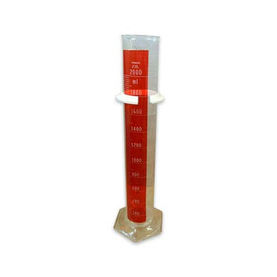 15133. PROBETA (MEDIDA CILINDRICA) DE VIDRIO 2LT GRADUADA LINEA ROJA C/PICO - PYREX