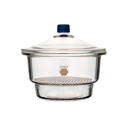 11584.DESECADOR DE VIDRIO C/TAPA TIPO KNOB INCLUYE PLATO DE METAL, 250MM - KIMAX