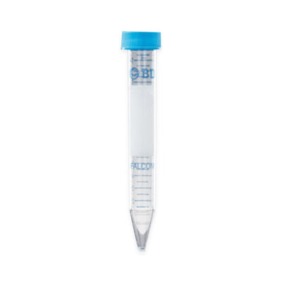 10701. TUBO DE POLIESTIRENO 15ML, 17X120MM FONDO CONICO, TAPON DE ROSCA, CON SELLO , ESTERIL - FALCON