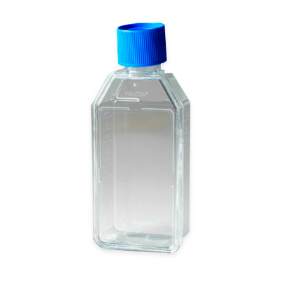 18291. FRASCO P/CULTIVO CELULAR 25CM2 CUELLO INCLINADO RECTANGULAR C/TAPA VENTILADA PAQUETE C/20 PIEZAS - FALCON