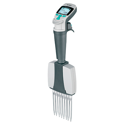 3746. MICROPIPETA MULTICANAL 8 CANALES VOL VAR 100-1200UL NOVUS MCP TURQUESA - FINNPIPETTE