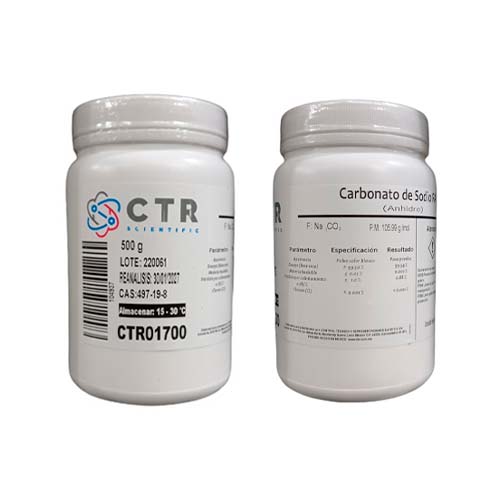 50887. CARBONATO DE SODIO ANHIDRO RA PLASTICO 500GR - CTR