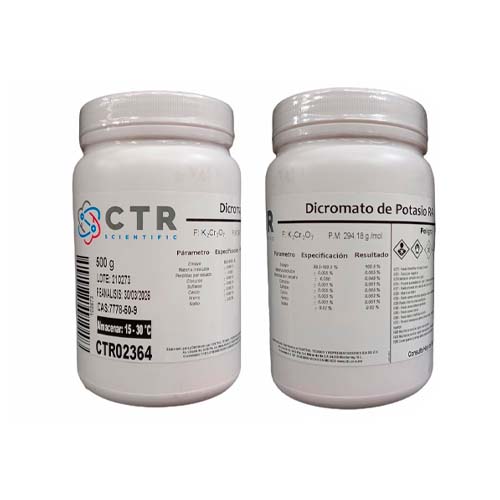 50304. DICROMATO DE POTASIO RA PLASTICO 500GR - CTR
