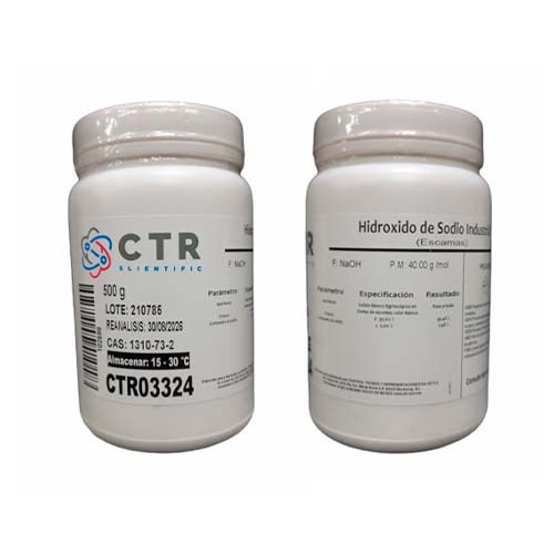 50938. HIDROXIDO DE SODIO ESCAMAS INDUSTRIAL PLASTICO 500GR - CTR