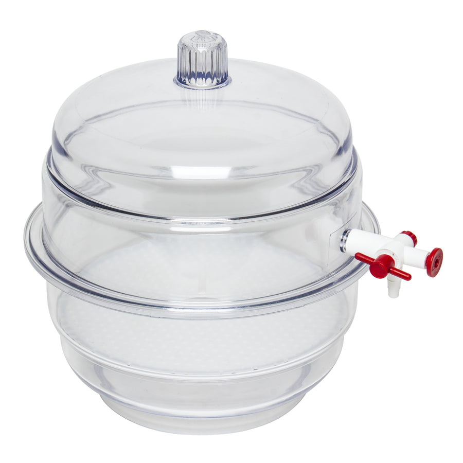 50651. DESECADOR DE POLICARBONATO 5.6LT P/VACIO 20CM C/LLAVE, FONDO POLICARBONATO TRANSPARENTE - BEL-ART