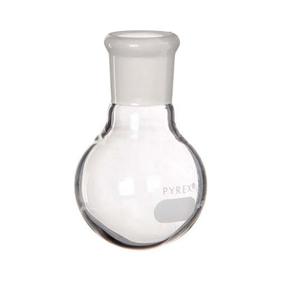 15174. MATRAZ DE EBULLICION DE VIDRIO 50ML FONDO REDONDO UNION ESMERILADA 19/22 - PYREX