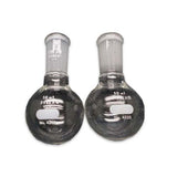 15173. MATRAZ DE EBULLICION DE VIDRIO 50ML FONDO REDONDO PARED GRUESA UNION ESMERILADA 24/40 - PYREX