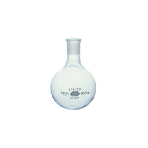 15159. MATRAZ DE EBULLICION DE VIDRIO 100ML FONDO REDONDO UNION ESMERILADA 14/20 - PYREX