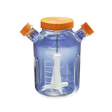 11538.MATRAZ DE VIDRIO AGITACION PROCULTURE, 125ML, TAPA CENTRAL PLANA 70MM C/2 BRAZOS ANGULADOS LATERALES - PYREX