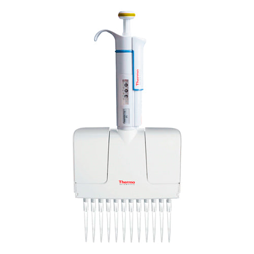 3737. MICROPIPETA MULTICANAL 12 CANALES VOLUMEN VARIABLE 10-100UL F1 AMARILLO - FINNPIPETTE