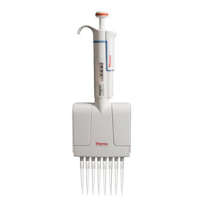 3747. MICROPIPETA MULTICANAL 8 CANALES VOLUMEN VARIABLE 10-100UL F1 AMARILLO - FINNPIPETTE