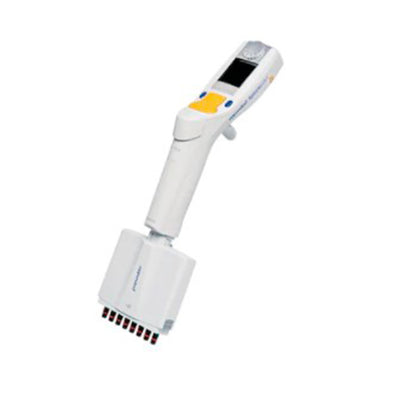 55657. MICROPIPETA MULTICANAL 12 CANALES VOLUMEN VARIABLE 5-100UL ELECTRONICA XPLORER, AMARILLO - EPPENDORF