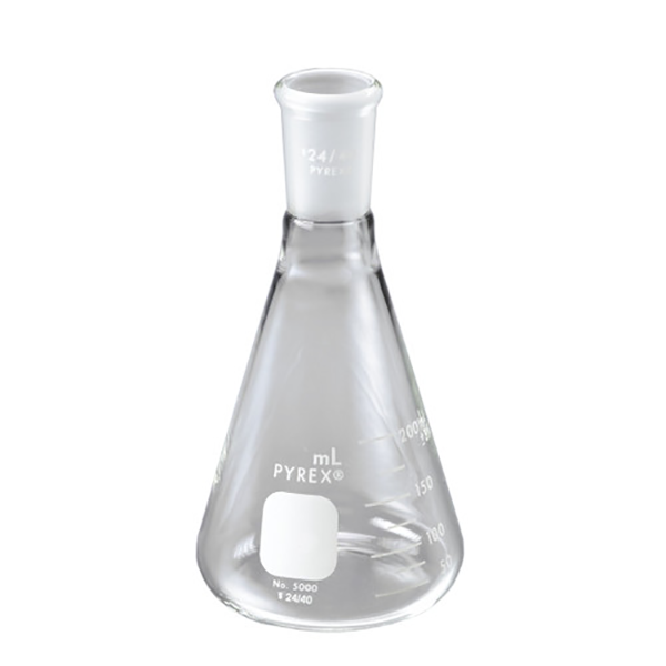50856. MATRAZ ERLENMEYER DE VIDRIO 125ML BOCA ANGOSTA JUNTA 24/40 - PYREX