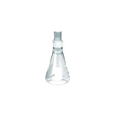 2716. MATRAZ ERLENMEYER DE VIDRIO 500ML BOCA ANGOSTA C/TAPON ESMERILADO - PYREX