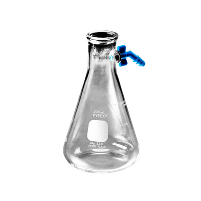 2625. MATRAZ FILTRACION DE VIDRIO 1LT KITAZATO C/TUBULACION REEMPLAZABLE PYREX
