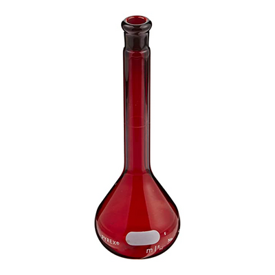 2632. MATRAZ VOLUMETRICO DE VIDRIO 200ML CLASE A CERTIFICADO/SERIALIZADO BAJO ACTINICO C/TAPON ESMERILADO - PYREX