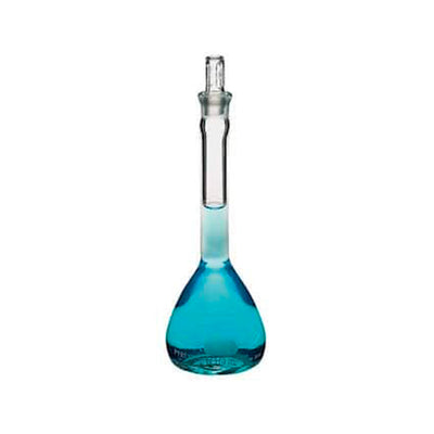 10758. MATRAZ VOLUMETRICO DE VIDRIO 1ML CLASE A LINEA BLANCA C/TAPON ESMERILADO - PYREX