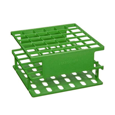 1497. 1497. GRADILLA P/36 TUBOS 16MM HALF RACK DE PLASTICO VERDE AUTOCLAVABLE - NALGENE