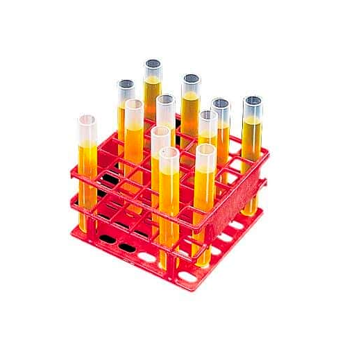 19812. GRADILLA P/36 TUBOS 16MM PLASTICO ACETALICO ROJO RESMER AUTOCLAVABLE - NALGENE