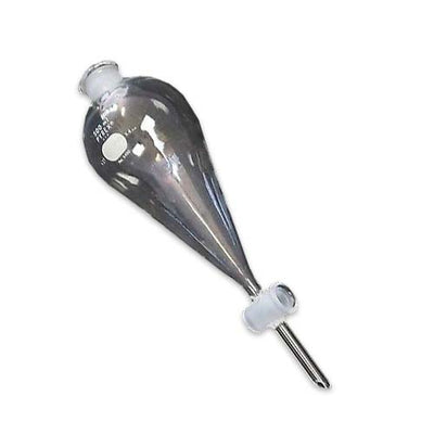10769. EMBUDO DE SEPARACION DE VIDRIO 500ML FORMA PERA C/LLAVE DE VIDRIO Y TAPON ESMERILADO - PYREX