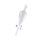 2598. EMBUDO DE SEPARACION DE VIDRIO 1LT FORMA PERA C/LLAVE DE TEFLON Y TAPON ESMERILADO PYREX