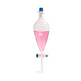 15225. EMBUDO DE SEPARACION DE VIDRIO 2LT FORMA PERA C/LLAVE TEFLON Y TAPON DE POLIETILENO - PYREX