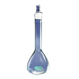 1248. MATRAZ VOLUMETRICO DE VIDRIO 100ML CLASE A, TAPON ESMERILADO CUBIERTA PROTECTORA DE PVC - PYREXPLUS