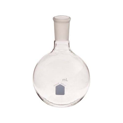 15295. MATRAZ DE EBULLICION DE VIDRIO 500ML FONDO PLANO CUELLO CORTO UNION 24/40 - PYREX