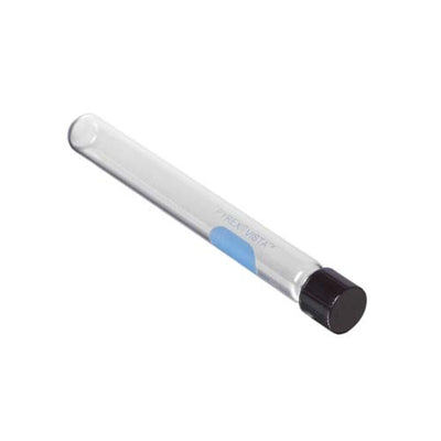 15016. TUBO DE CULTIVO DE VIDRIO 20X125MM, 25ML REUSABLE C/TAPON ROSCADO NEGRO PAQUETE C/10 PIEZAS - PYREX VISTA