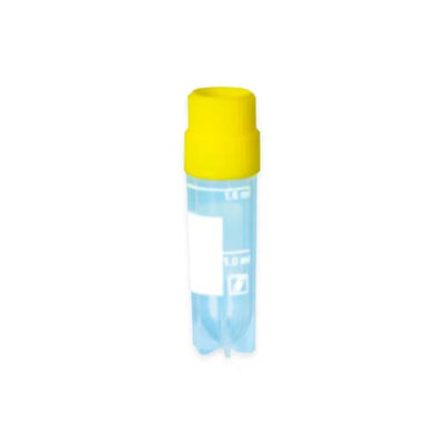 16824. VIAL CRIOGENICO (CRIOVIAL) 2ML POLIPROPILENO C/TAPA ROSCA EXTERNA AMARILLA, ESTERIL PAQUETE C/500 PIEZAS - SARSTEDT