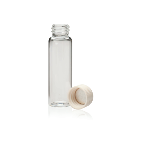 17749. VIAL VIDRIO CLARO 6ML, 17X58MM P/CENTELLEO LIQUIDO C/TAPA UREA Y REVESTIMIENTO METALICO CAJA C/1000 PIEZAS - WHEATON