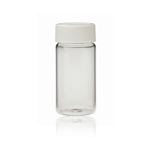 17655. VIAL PET 20ML, 27X61MM P/CENTELLEO LIQUIDO C/TAPA DE POLIPROPILENO Y REVESTIMIENTO METALICO CAJA C/500 PIEZAS - WHEATON