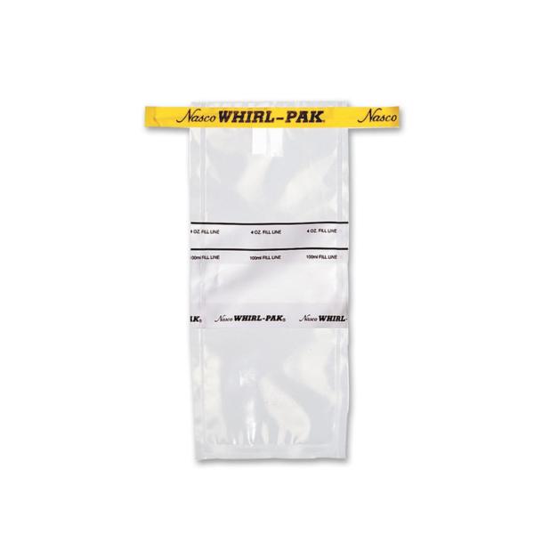 50701. BOLSA WHIRL-PAK 4OZ (118ML) 7.5X18.5CM C/AREA P/ESCRITURA Y CINTA COLOR AMARILLO - NASCO"